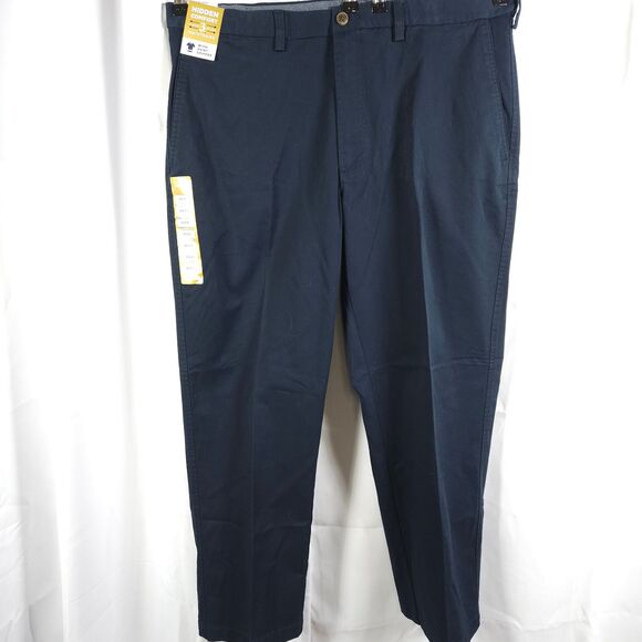 NWT Haggar Mens 40x31 Navy Classic Fit Premium Comfort Khaki Chino Pants - Picture 1 of 7